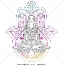 Click the hamsa coloring pages to view printable version or color it online (compatible with ipad and android tablets). Woman Sitting Lotus Vector Photo Free Trial Bigstock