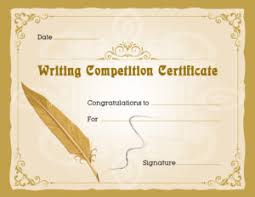 Writing Competition Award Certificates | Professional Certificate ...