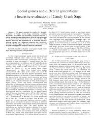 Pdf Social Games And Different Generations A Heuristic Evaluation Of Candy Crush Saga