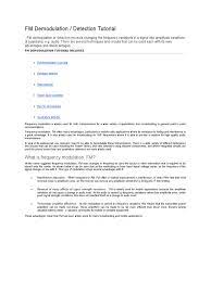 Presented circuits provide a simple. Fm Demodulation Detector Radio Frequency Modulation