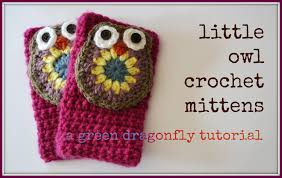 Pattern attributes and techniques include: Owl Mittens The Green Dragonfly