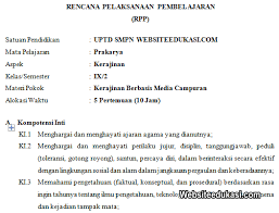 Rpp Prakarya Kelas 9 Smp Mts Semester 2 K13 Revisi 2020 Websiteedukasi Com