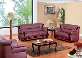 7981 Sofa Set Contemporary Leather Burgundy Modern Living Room Look Ebay Living Room Leather Living Room Sets Sectional Sofas Living Room