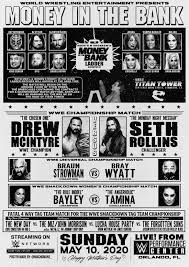 It took place on july 18, 2021, at dickies arena in fort worth, texas. Wwe Money In The Bank 2020 Match Card Poster By Macho Mane On Deviantart