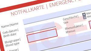 Notfallausweis zum ausdrucken kostenlos / epilepsie notfall ausweis pdf free download. Notfallkarte Mit Personlichen Daten Camperstyle De