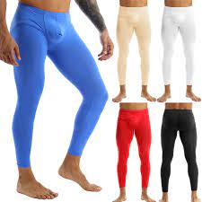 Mens Compression Long Pants John Thermal Tights Gym Sports Bulge Pouch  Trousers | eBay