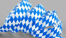 finemark 25 m x 15 mm Decorative Ribbon Bavaria Diamond Blue White Ribbon  Gift Ribbon Without Wire Fabric Ribbon Checked Taffeta Ribbon Oktoberfest  ...