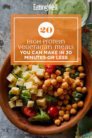 20 High Protein Vegetarian Meals You Can Make In 30 Minutes Or Less High Protein Vegetarian Recipes Vegetarian Recipes Meat Free Recipes