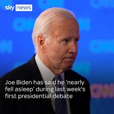 Read more:  https://news.sky.com/story/joe-biden-admits-he-nearly-fell-asleep-on-stage-during-disastrous-trump-tv-debate-13162696  📷 AP Photo/Gerald Herbert