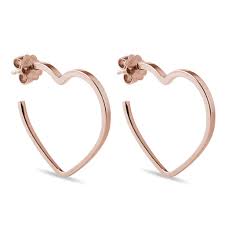 The metal weight of these earrings are approximately 0.87grams. Heart Shaped Earrings In Rose Gold Klenota
