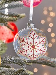 New Six Multi Snowflakes Baubles Festive Fiesta Trends Christmas In 2020 Snowflake Baubles Clear Plastic Ornaments Christmas Trends