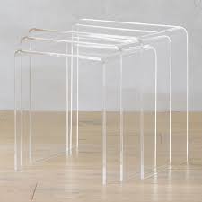 Shop wayfair for the best clear plastic coffee table. 199 Now You See Them Now You Don T These Transparent Surfaces Float In The Room Without Taking Up P Acrylic Coffee Table Nesting Tables Family Room Design