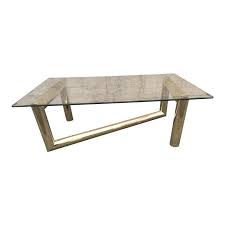 1970s Mid Century Modern Karl Springer Glass Top Tube Base Coffee Table In 2020 Glass Top Coffee Table Glass Top Coffee Table
