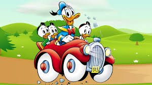 Donald Duck Cartoon Image Driving Car Country Road Desktop - Gnome-look.org
