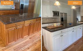 Dark dated oak before their total kitchen makeover. Kitchen Cabinet Refinishing In Glastonbury Ct Rozio Painting And Renovations