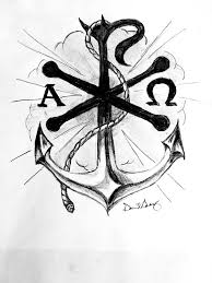 The christian symbol at the top of the tattoo is the most visually complex part of the whole thing. Chi Rho Anchor On Behance