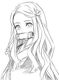 super dessin cheveux simples anime girls idees lineart character drawing sketch coloriage coupe de feu