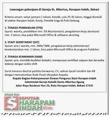 Demikianlah berita lowongan kerja bekasi terbaru untuk bulan ini yang dapat kami sampaikan untuk sobat pengunjung setia www.gingsul.com, website info lowongan kerja terbaru dan terkini seluruh indonesia. Lowongan Kerja Security Harapan Indah Bekasi Lokercumacuma