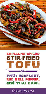There Are Amazing Flavors Going On In This Sriracha Spiced Stir Fried Tofu With Eggplant Red Bell Pep Stuffed Peppers Stuffed Bell Peppers Bell Pepper Recipes