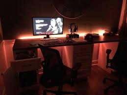 My Station At Night Can You Spot The Sleepy Cat Computer Room Gaming Computer Setup Sleepy Cat