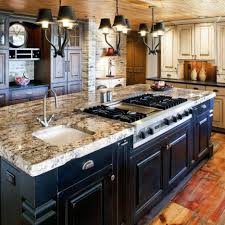 Black And Wood Kitchen Island Kitchen Black Lacquered Wood Kitchen Island With Beige Granite Countertop Also Stainless Stell Rustic Kitchen Design Kitchen Island With Stove Rustic Kitchen