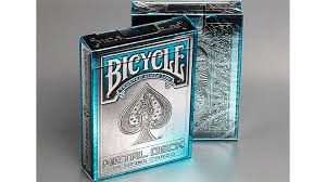 Spades, clubs, diamonds, and hearts. Bicycle Metal Rider Back Playing Cards Blue By Collectable Playing Cards