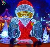 LED Outdoor Street Decoration Motif 3D Christmas Santa Claus Lights