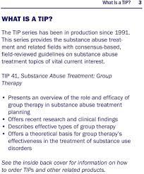 For example, a therapy group in an intensive early recovery treatment setting might combine elements of psychoeducation (to show how drugs have ravaged the individual's life), skills development (to help the client maintain abstinence), and support (to teach individuals how to relate to other group members in an honest and open fashion). Quick Guide For Clinicians Based On Tip 41 Substance Abuse Treatment Group Therapy Group Therapy Pdf Free Download