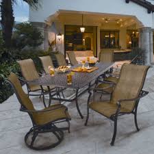 Saratoga 11 Piece Sling Patio Dining Collection Costco Patio Furniture Patio Furniture Sets Patio Dining Set
