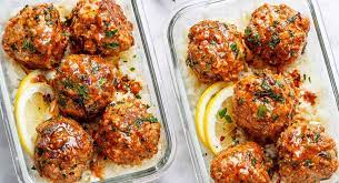Leftover chicken wings should always be stored in the refrigerator if you intend eating them over the next few how to reheat chicken wings in oven. Garlic Butter Chicken Meatballs Meal Prep Recipe With Cauliflower Rice Chicken Meal Prep Recipe Eatwell101