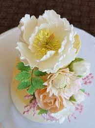 Sugar Peonies Dahlias Astilbe And Roses On A Buttercream Wedding Cake By Sugarygoodness Buttercream Wedding Cake Sugar Flowers Butter Cream