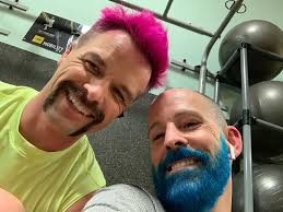 New highlights today. Atomic turquoise and hot hot pink. My hairdresser  says I will look psychedelic cosmic