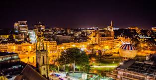 Bournemouth is a vibrant town with a number of live music venues, theatres, cinemas, restaurants, clubs and bars. Bournemouth Town Centre By Night The View From The Hilton Sky Bar Bournemouth England Dorset