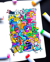 Gawx Art On Instagram Colorful Mess I M Actually Pretty Happy With How This Doodle Turned Out I Think I M A Fan Of Doodle Art Designs Doodles Doodle Art