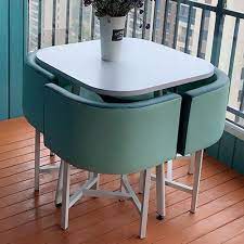 39 4 Square Wooden Dining Table With Chairs Cotton Upholstered 5 Piece Dining Set For Breakfast Nook Balcony In 2021 Small Dining Sets Wooden Dining Tables Small Dining Table Set