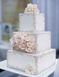 53 Square Wedding Cakes That Wow Ivory Wedding Cake Wedding Cake Toppers Cool Wedding Cakes