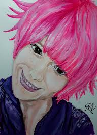 Although pink hair might suggest innocence, there are still characters like lucy from elfen. Smile Like An Anime Boy Sms Creations Paintings Prints People Figures Portraits Male Artpal