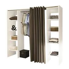 Dressing Tom Blanc Et Rideau Taupe Deux Colonnes 185 3 X 182 Dressing Extensible Armoire Dressing Architecte Interieur