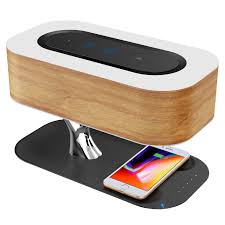 Bedside Lamp With Bluetooth Speaker Wireless Charger Bedside Lamp Wireless Charger Wireless Speakers Diy