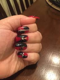 Black And Red Nail Ideas Pin By Amy Layton On Nail Ideas Red Glitter Black And Red Nails