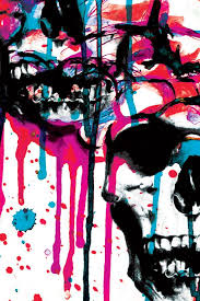 24x36 Abstract Skull Wall Pop Art On Rolled Canvas By Plahouse 100 00 Skull Wallpaper Art Skull Art
