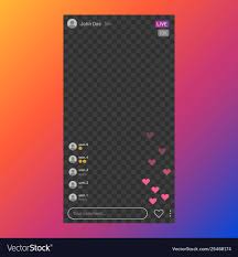 Instagram Stream Interface Social Media Live Vector Image On Vectorstock In 2020 App Frame Interface Streaming