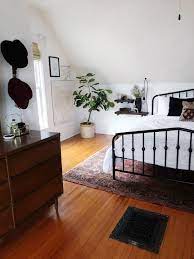 White Bedroom Black Metal Bed Frame Hats On The Wall Fig Tree Floating Wood Diy Nightstands Black Metal Bed Frame Black Metal Bed Cozy Apartment Decor