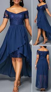 Lace Patchwork Off The Shoulder High Low Dress Vestidos Estilosos Vestidos Personalizados Vestidos