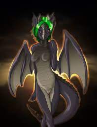 1girls anthro cainethelongshot dragon dragoness female female  only green hair hair no nipples nude original character pregnant pussy rhi  scalie seductive teasing wings 