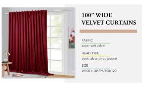 Check spelling or type a new query. Amazon Com Stangh Decor Red Velvet Curtains 108 Inches Super Soft Velvet Drapes Light Heat Blocking Sliding Glass Door Curtain Panels For Display Window Dance Room 52 X 108 Inch 2
