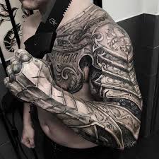Tattoo By Tattoosbylewis In 2020 Armour Tattoo Armor Tattoo Shoulder Armor Tattoo