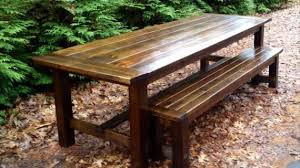 Farmhouse Bench No Pocket Holes Version Ana White In 2020 Outdoor Farmhouse Table Farmhouse Table Plans Farmhouse Table