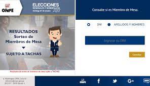 En total, la onpe sorteó a 509.106 miembros de mesa (titulares y suplentes) para ejercer esta importante labor en las más de 84.000 mesas de la onpe designó al presidente, secretario y tercer miembro de mesa, así como a sus respectivos suplentes, a través de un sorteo a nivel nacional y. Onpe Como Saber Si Soy Miembro De Mesa Para Las Elecciones Regionales Y Municipales 2018 Peru Gestion