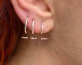 925 Sterling Silver Sleeper Hinged Thin HOOP Earrings 10 Mm, 12 Mm ...